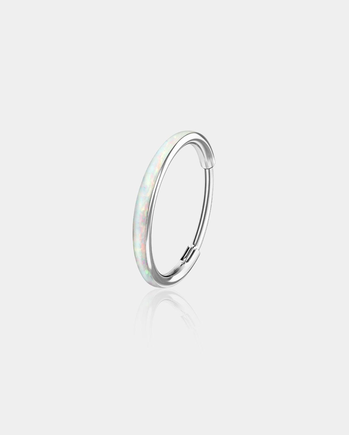 16G Opal Hinged Segment Helix Ring - 10mm