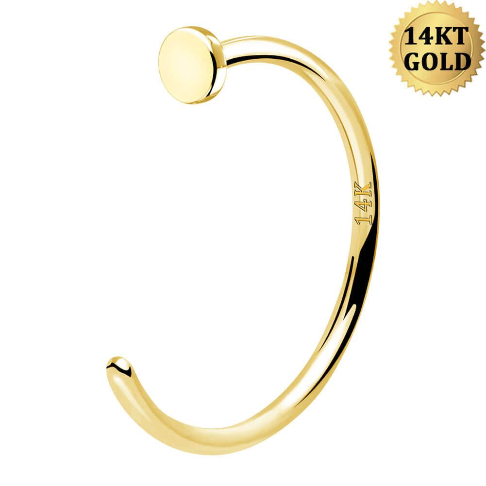 14K Gold Half Hoop Nose Ring - 8mm
