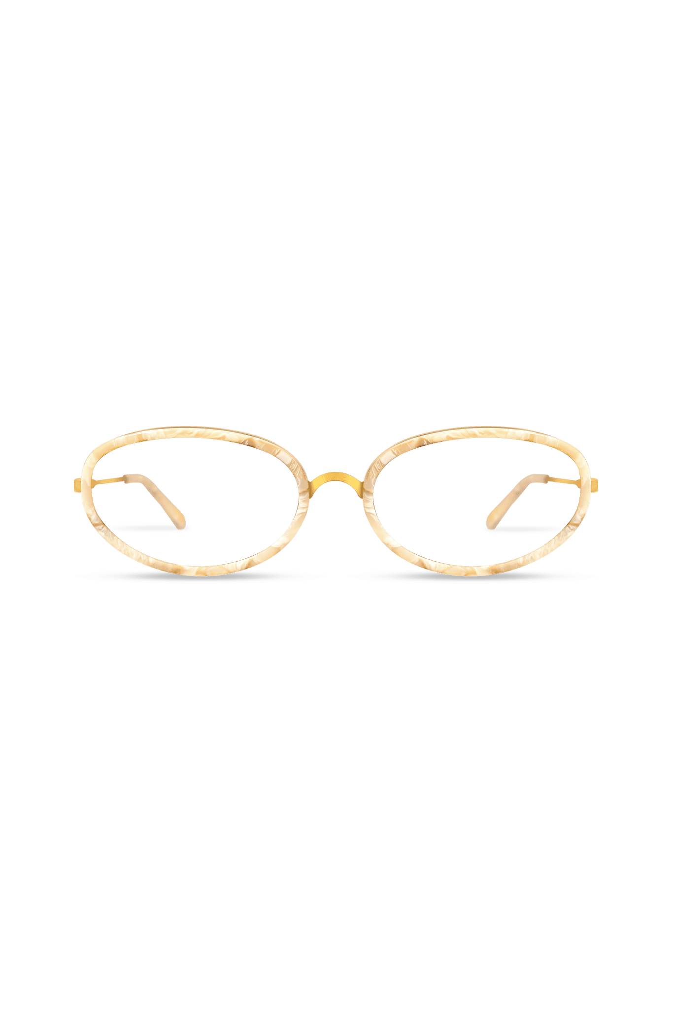 Solis Gold/Cream Marble Frame Glasses