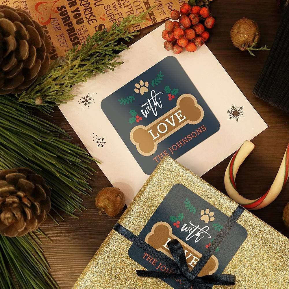 12Pcs/set Custom Text Opaque Stickers Christmas Gift Square Stickers 25*19 CM