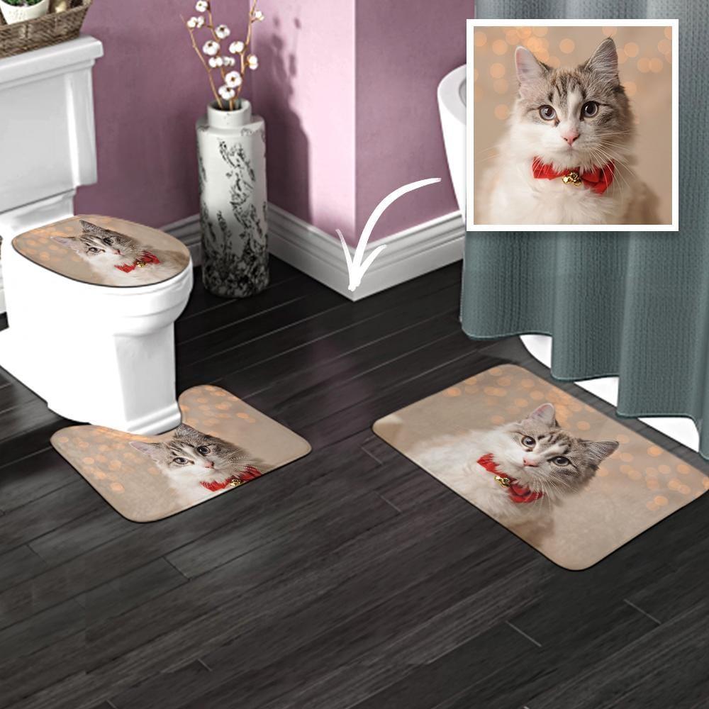 Custom Photo Bathroom Antiskid Pad 3pcs Bathroom Rug