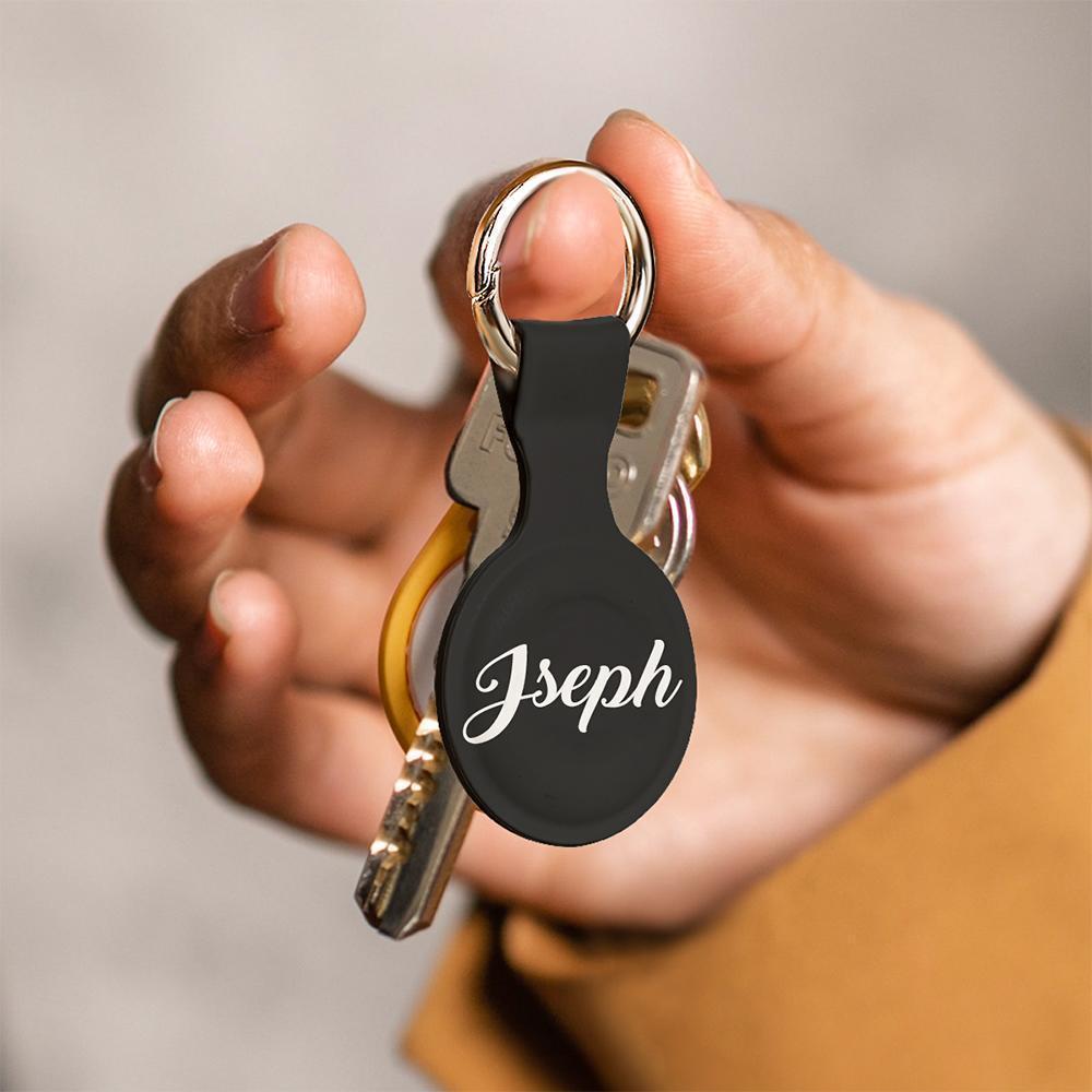 Custom Airtag Case Keyring with Name Gifts Black Apple Airtag Cases Christmas Gifts For Employee