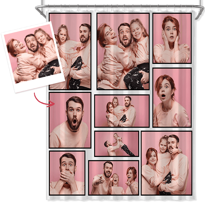 Custom Picture Shower Curtains Waterproof Shower Curtains Family Gifts