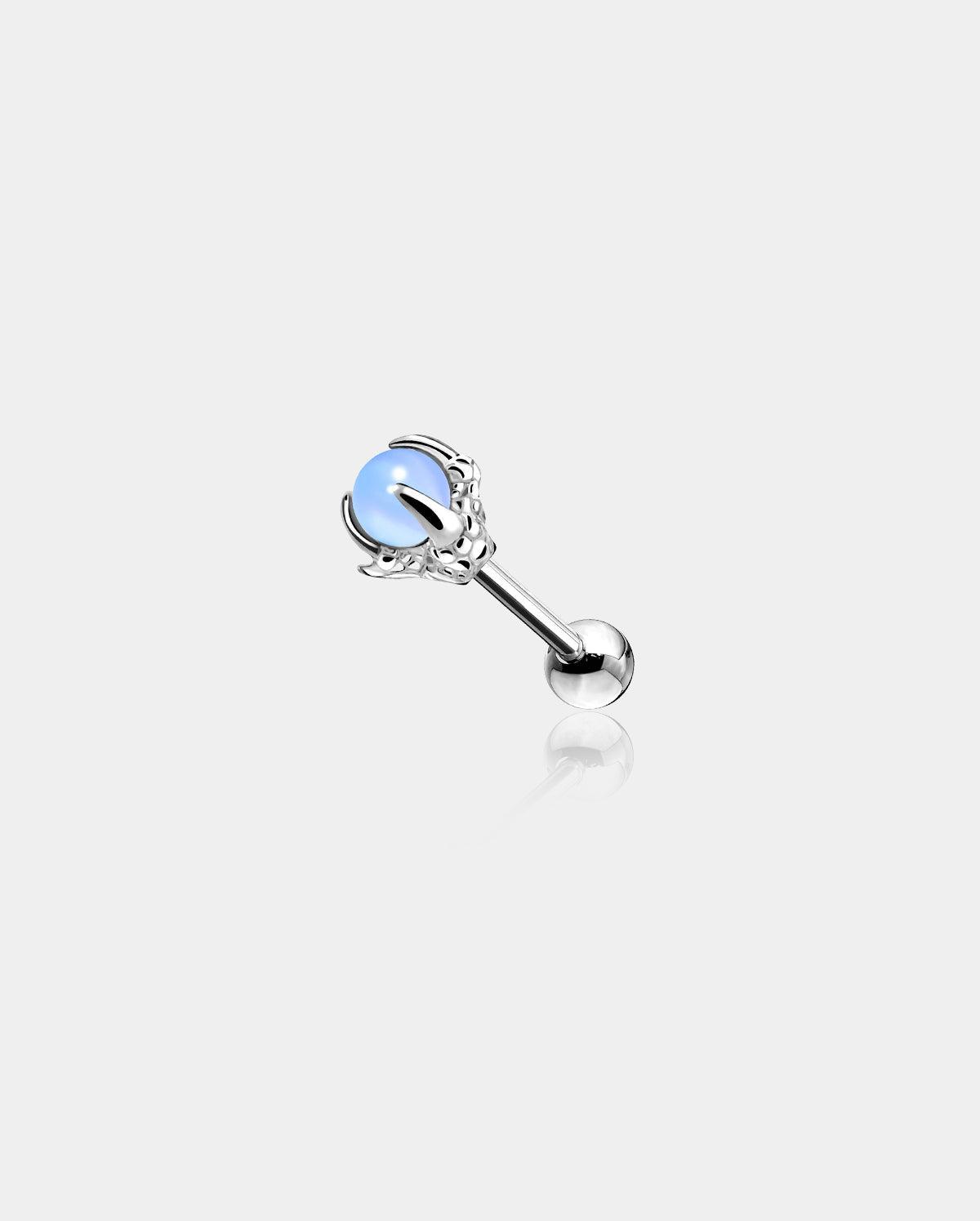 Opalite Dragon Claw Cartilage Earring - Silver