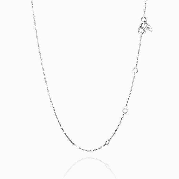 Box Chain Necklace Basic Necklace Silver Adjustable Length 17.7 Inch