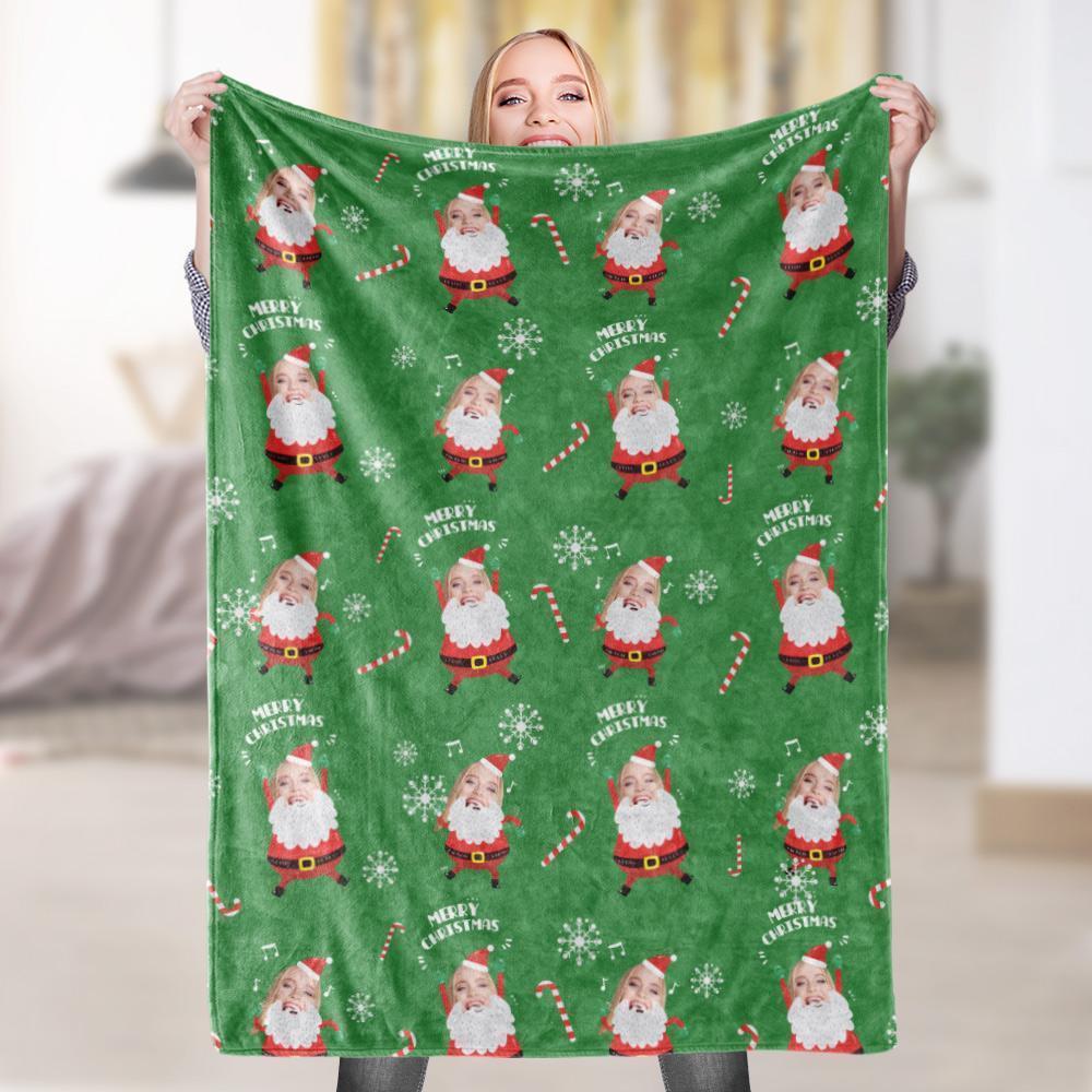 Custom Photo Blanket Christmas Gift - Santa