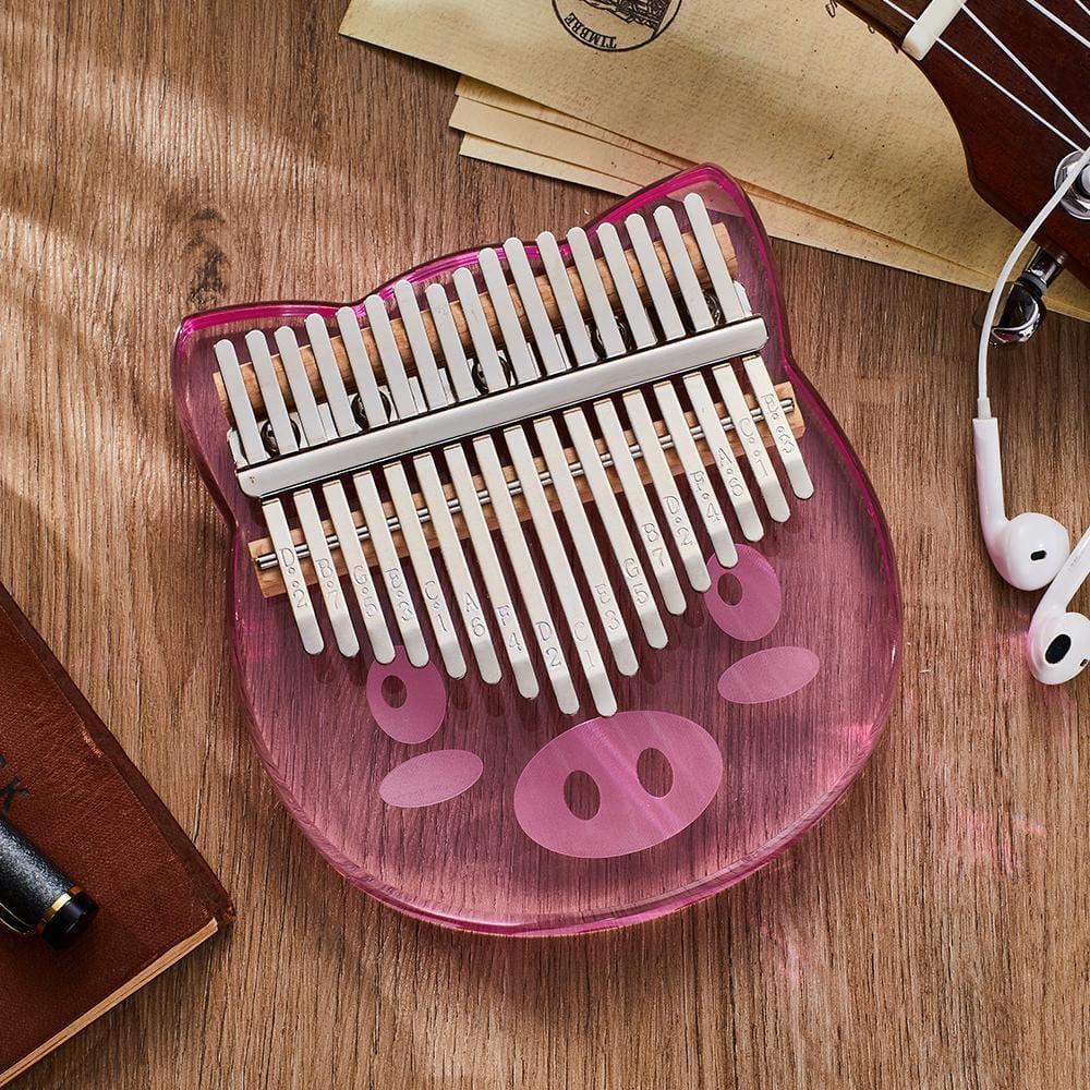 Kalimba for Beginners Thumb Piano 17 Keys Christmas Music Gifts Acrylic Pig