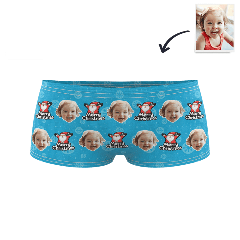 Christmas Santa Claus Kids Custom Face Boxer Briefs