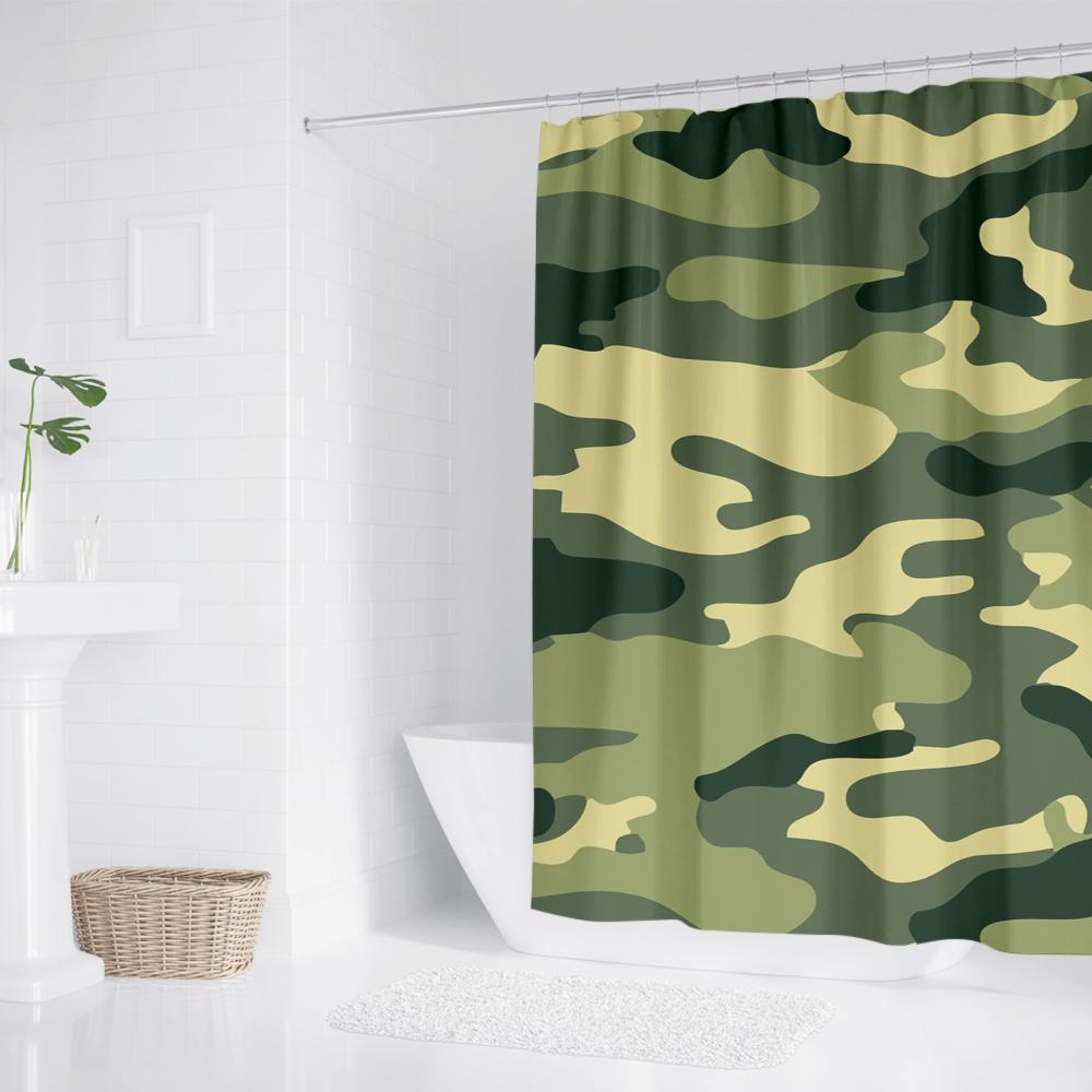 Bathroom Polyester Waterproof Shower Curtain Camouflage