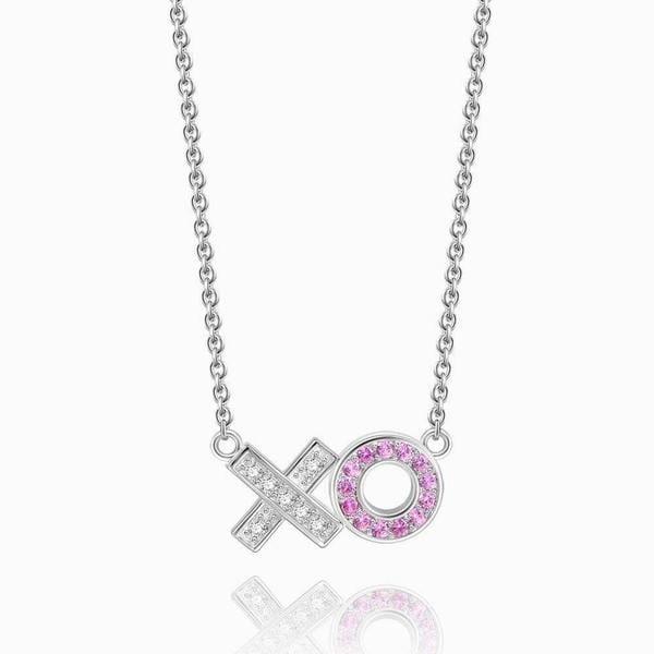 Hug and Kiss Necklace - XOXO Necklace Silver Gifts For Couples
