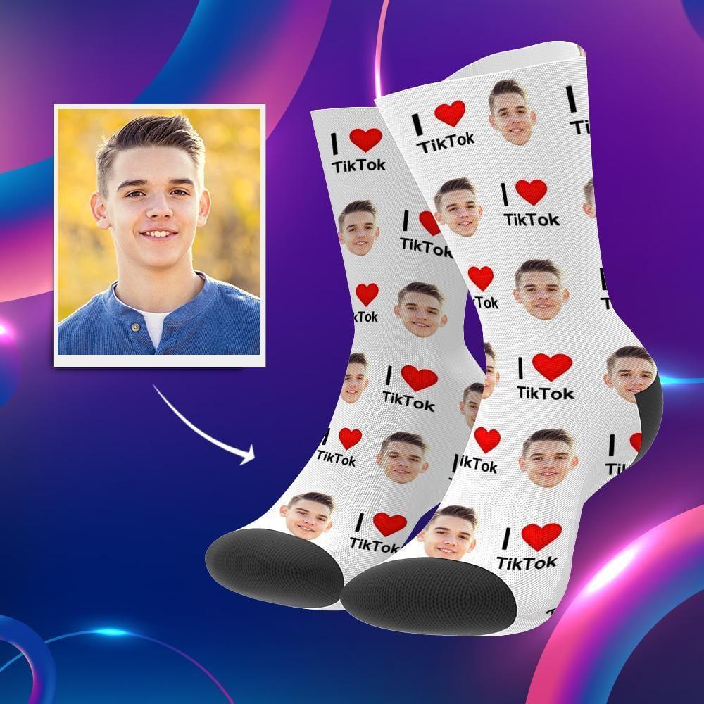 Tiktok Socks Personalized Face Socks Gifts For Boyfriend I Love TikTok Christmas Gift