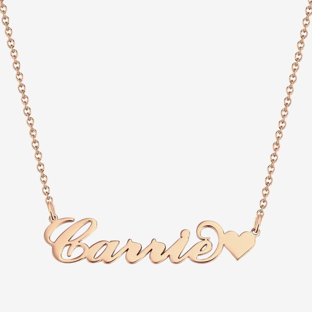 Girlfriend Birthday Gifts Name Necklace with Heart