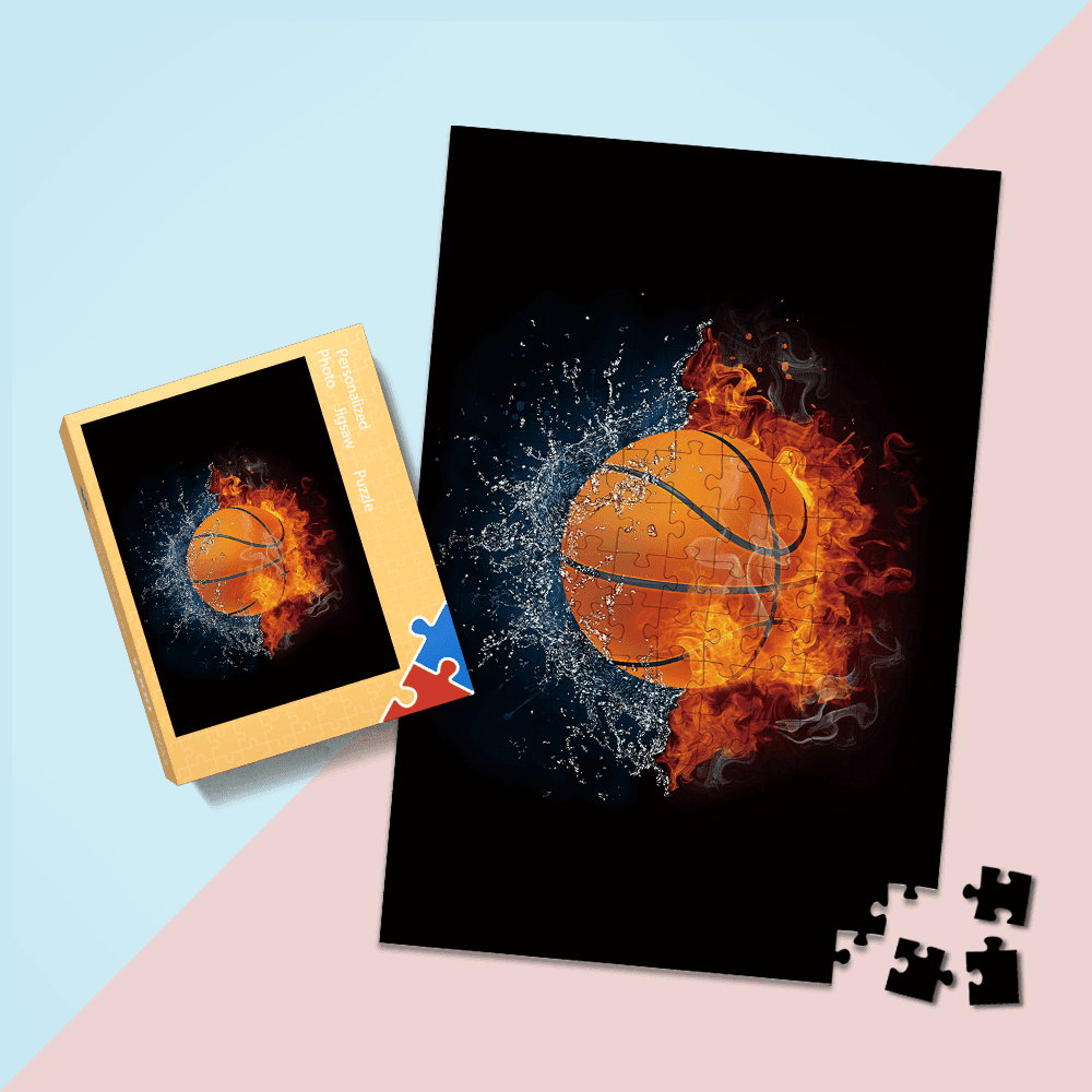 Picture Puzzle Presents for Basketball Lovers Basketball On Fire