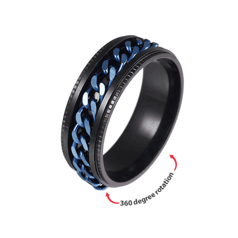 GiftLAB Anxiety Rings Rotating Chain Fidget Rings Spinning Rings Jewelry Christmas Gifts