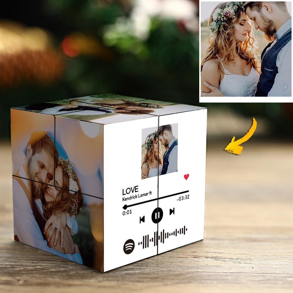Magic Photo Cube with Spotify Code Picture Cube Christmas Gifts
