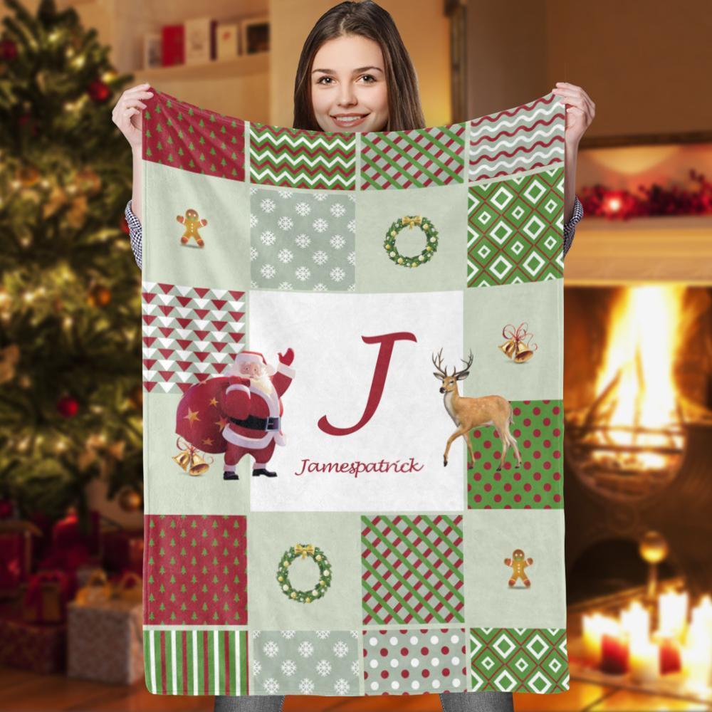 Christmas Name Blanket Custom Name Blanket Christmas Gifts for Her