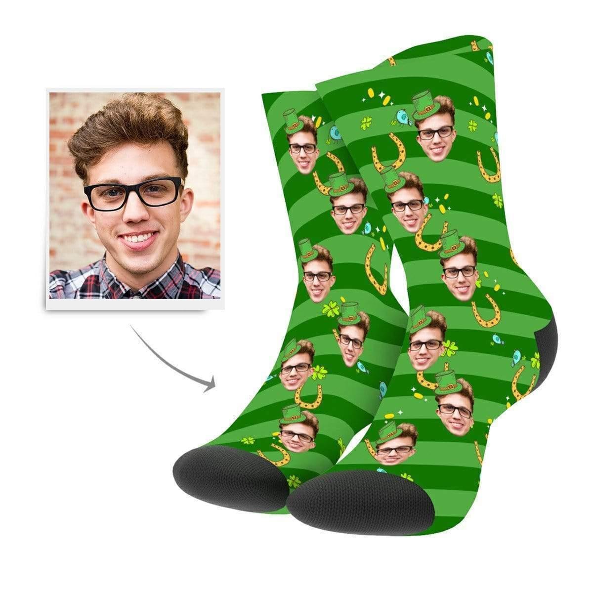 Funny Boyfriend Gift Custom Socks - Lucky Horse Shoes