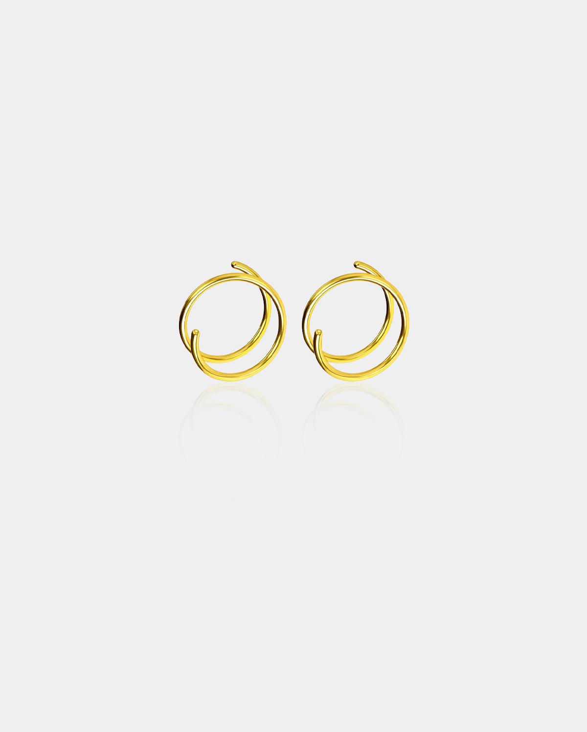 2PCS Titanium Spiral Nose Rings - Gold / Left