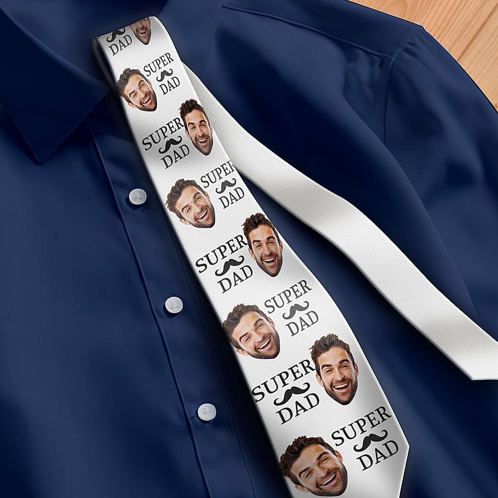 Personalized Tie Photo Tie Gift For Men- "Super Dad"
