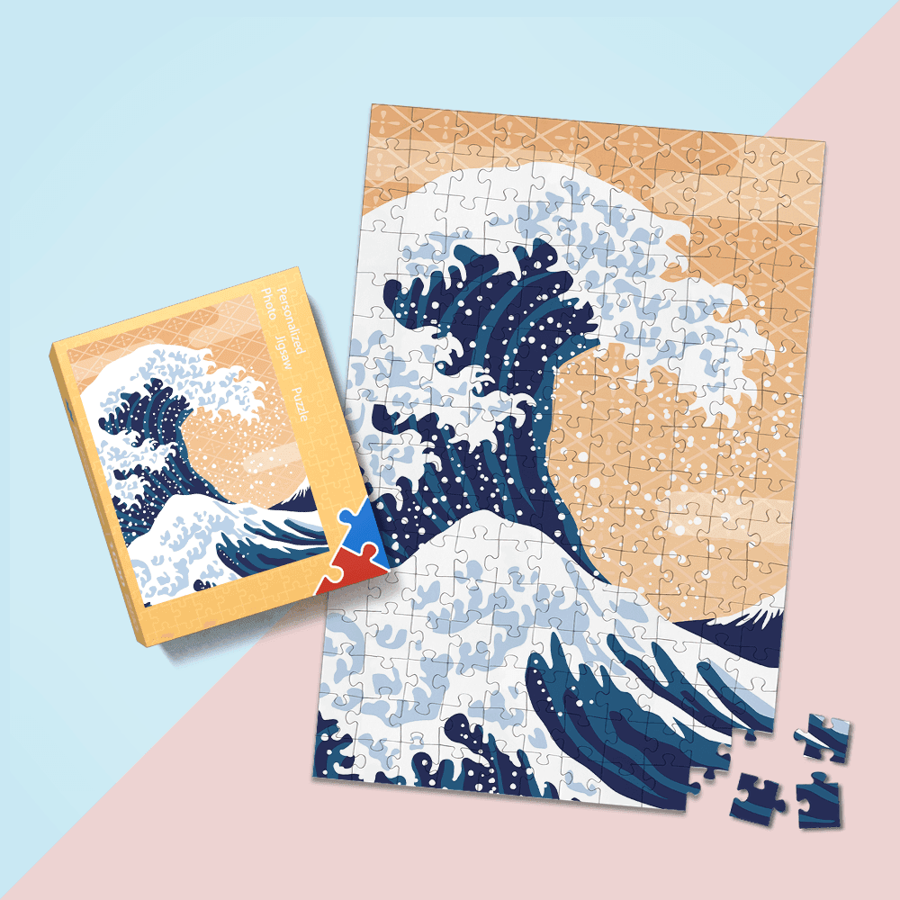 The Great Wave Off Kanagawa Jigsaw Puzzle Retro Puzzle Gifts for Adults