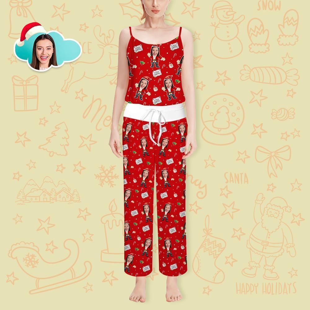 Custom Face Camisole Cute Santa Claus Christmas Gift For Girlfriend
