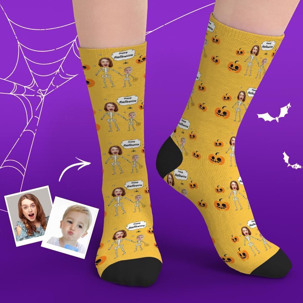 Custom Halloween Socks With Family Faces Halloween Gifts For Kids Adults Family