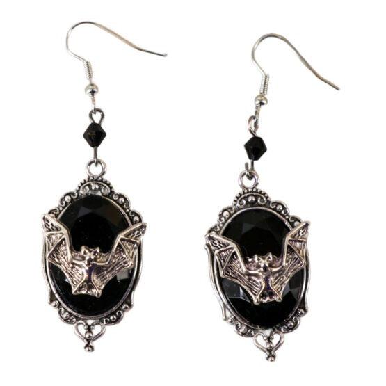 Bat Cameo Earrings