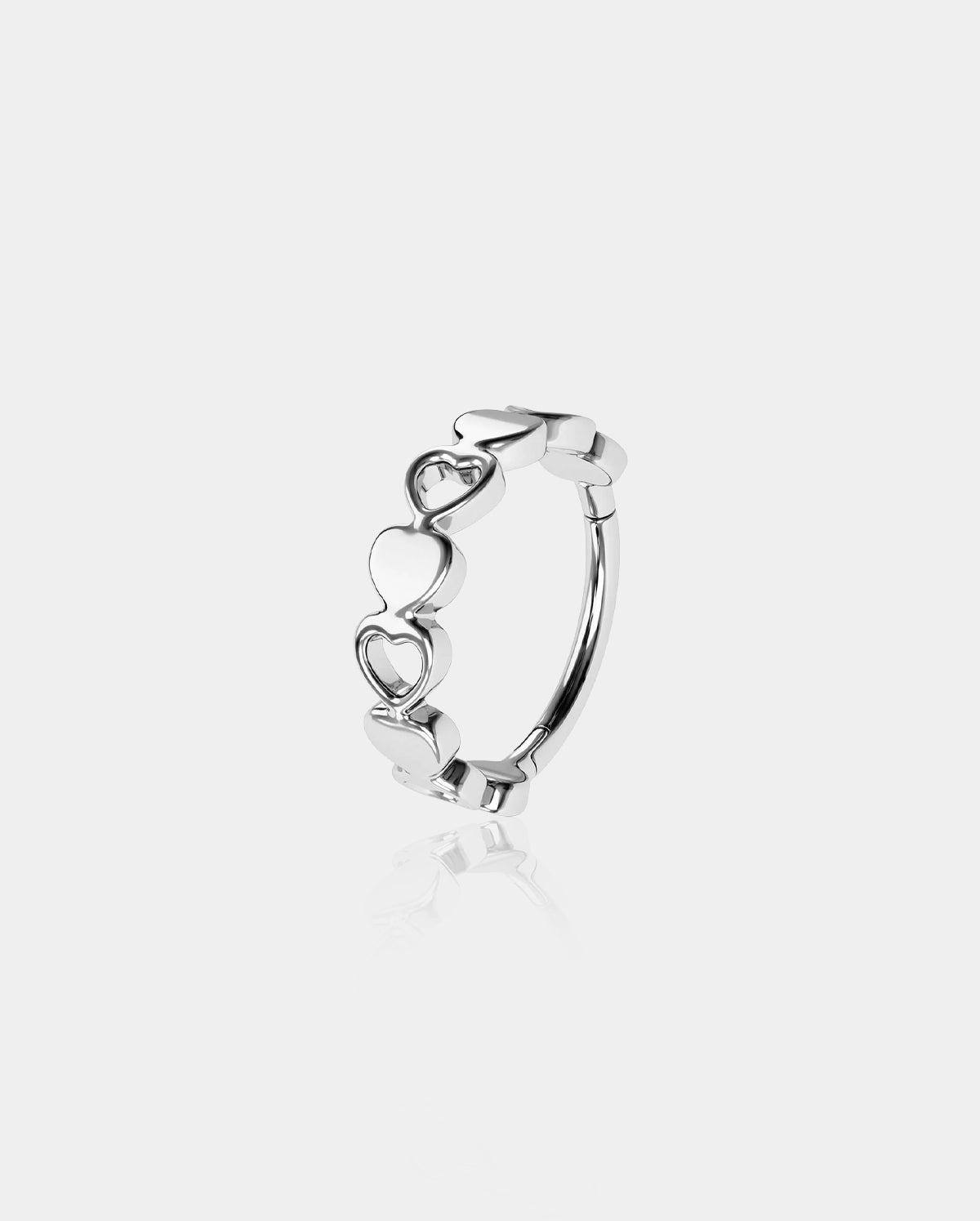 Heart Hinged Segment Titanium Cartilage Ring - 12mm