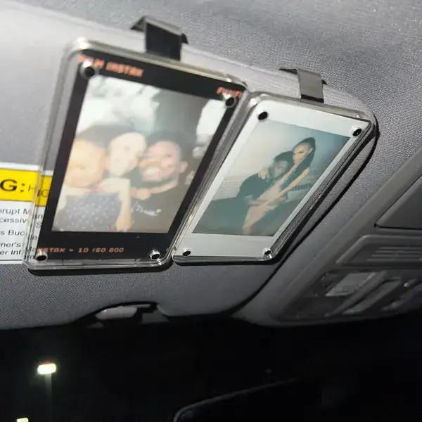 Custom Polaroid Photo Car Visor Clip – Personalized Sun Visor Accessory – Perfect Holiday Gift for Couples and Family Members
