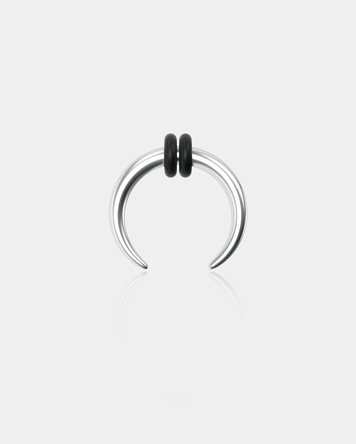 8-16G Cresent Horseshoe Septum Ring - Silver / 8G/3.0mm / 12mm