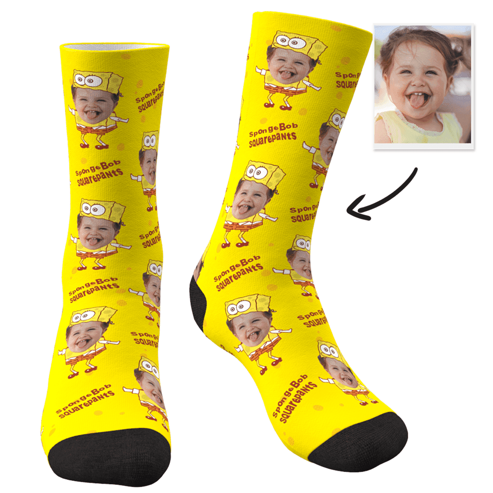 Personalized Photo Socks Baby Gift Squarepants Gift Christmas Gift