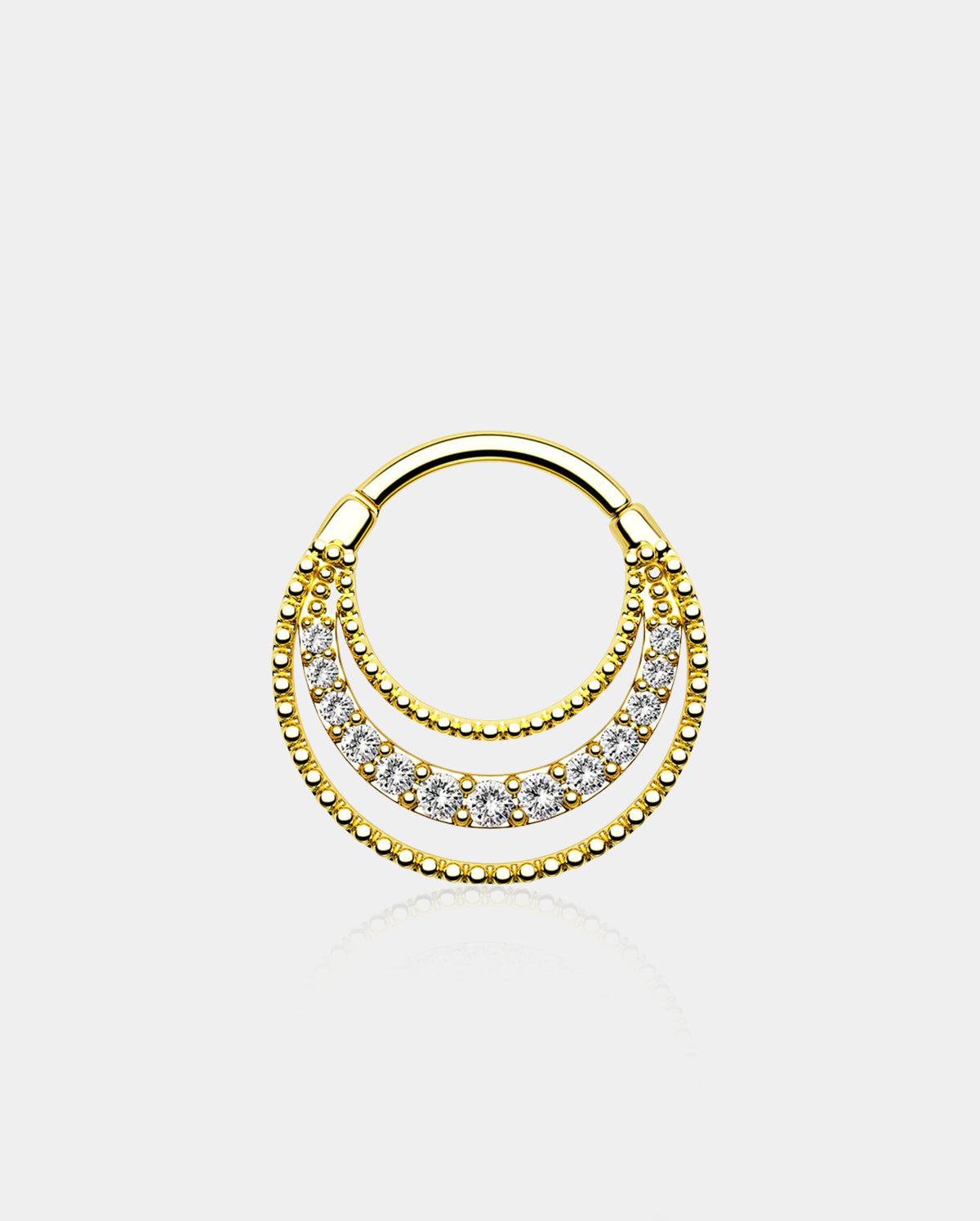 Palace Style Septum Ring Daith Ring - Gold