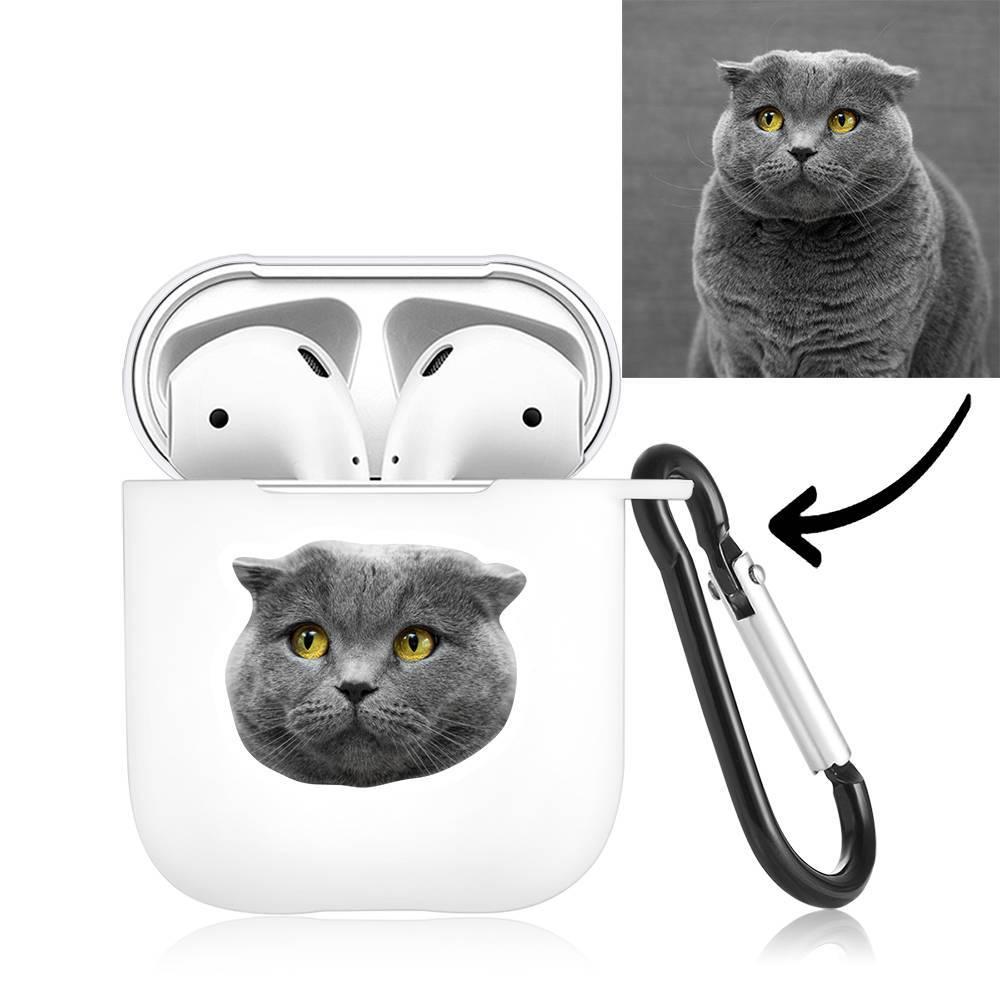 Custom Photo Earphone Case for AirPods Cute Cat White - Avatar