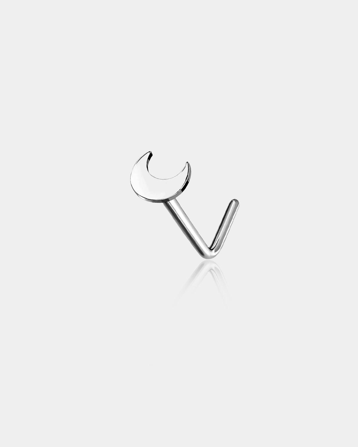 Titanium Crescent Moon Nose Stud