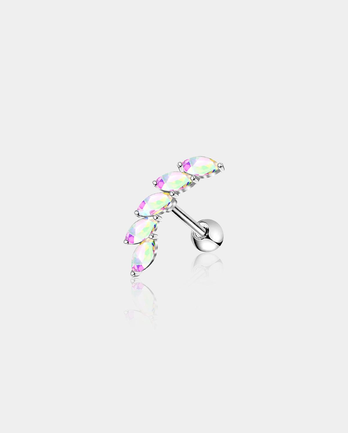 CZ Curved Cartilage Stud - AB