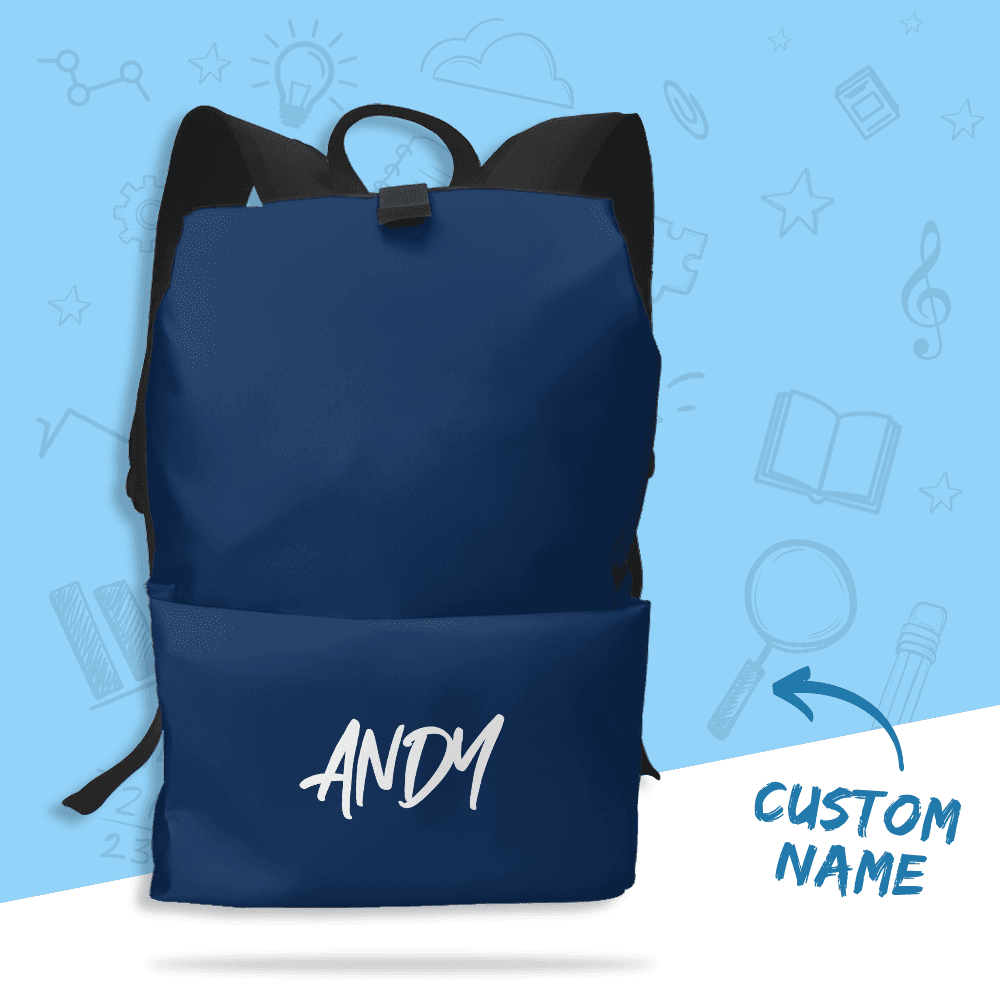 Customize Schoolbag with Name Backpack for Children - Blue