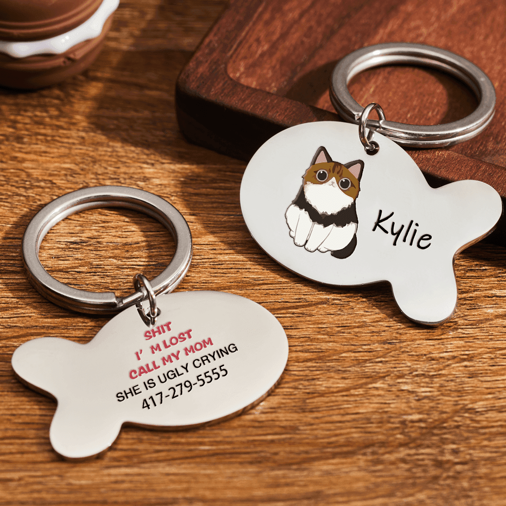 Personalized Cat Tags Cat Tag ID Call My Mom Cat Tag