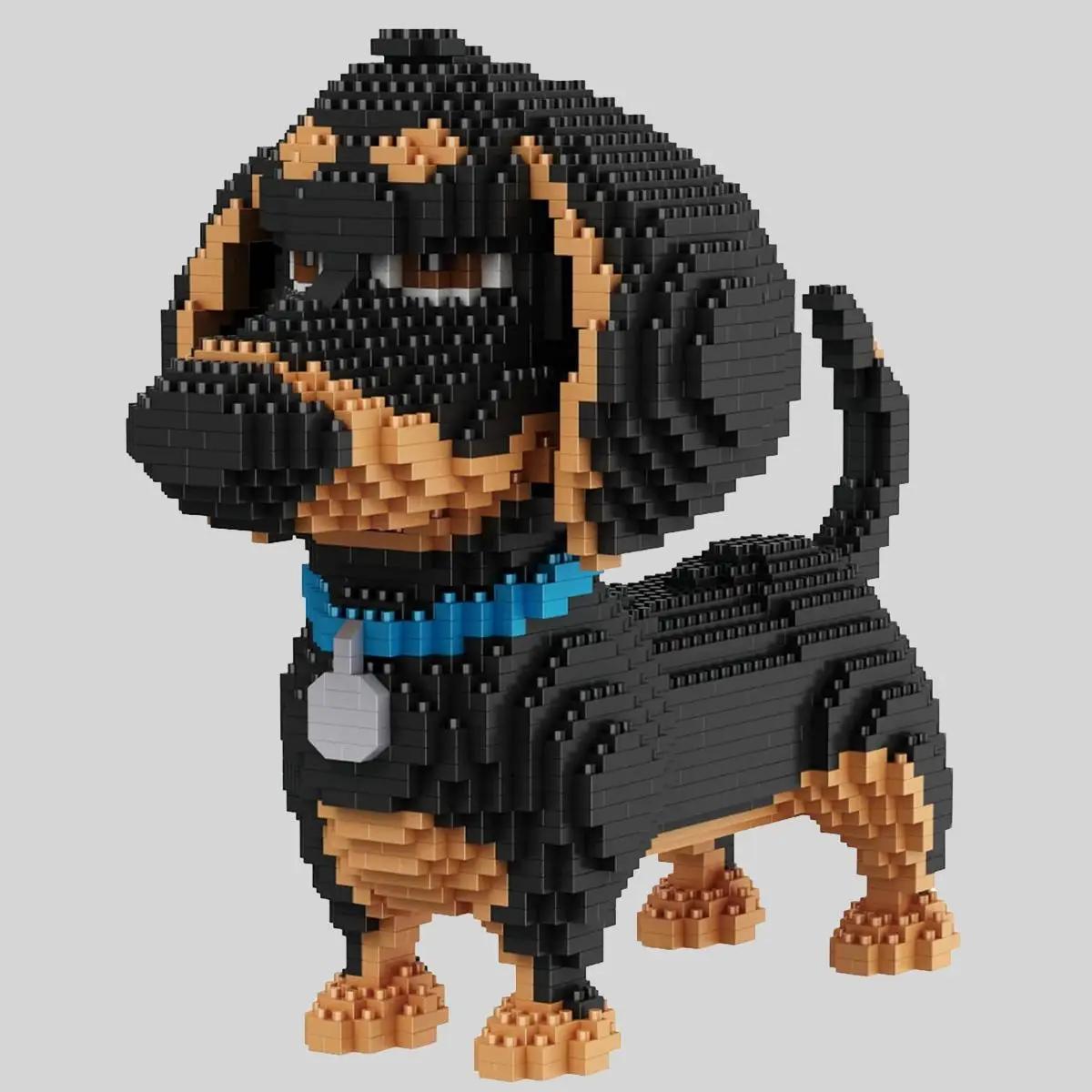 Cartoon Dog Building Blocks Toy, 1 Set Creative Model Desktop Ornament, Educational Assembly Toy for Adults, Christmas Gift, Gift for Her, Men's Gift