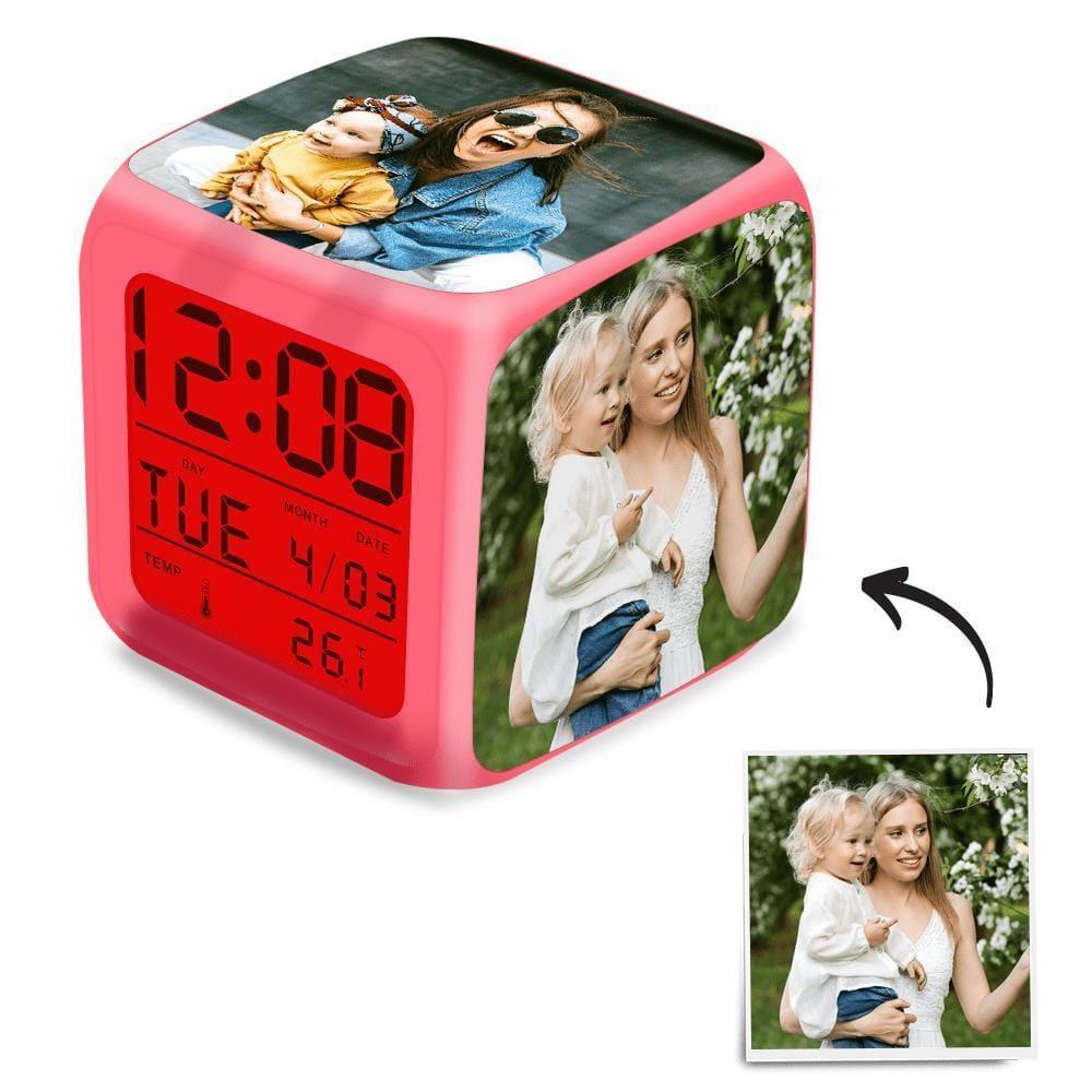 Light Alarm Clock Mother's Gifts Home Decor Multiphoto Colorful Lights 3in*3in