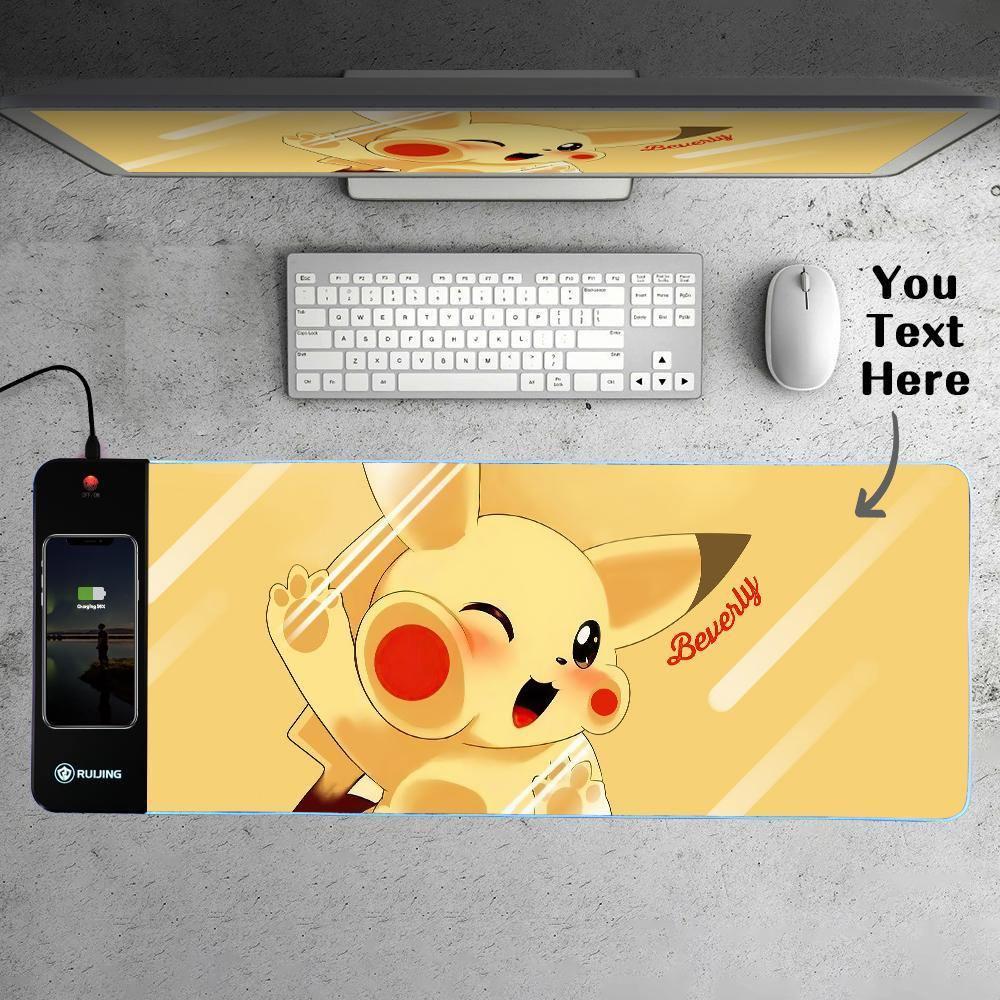 Wireless Charging Mousepad Personazlied Mousepad Pikachu Gifts For Him