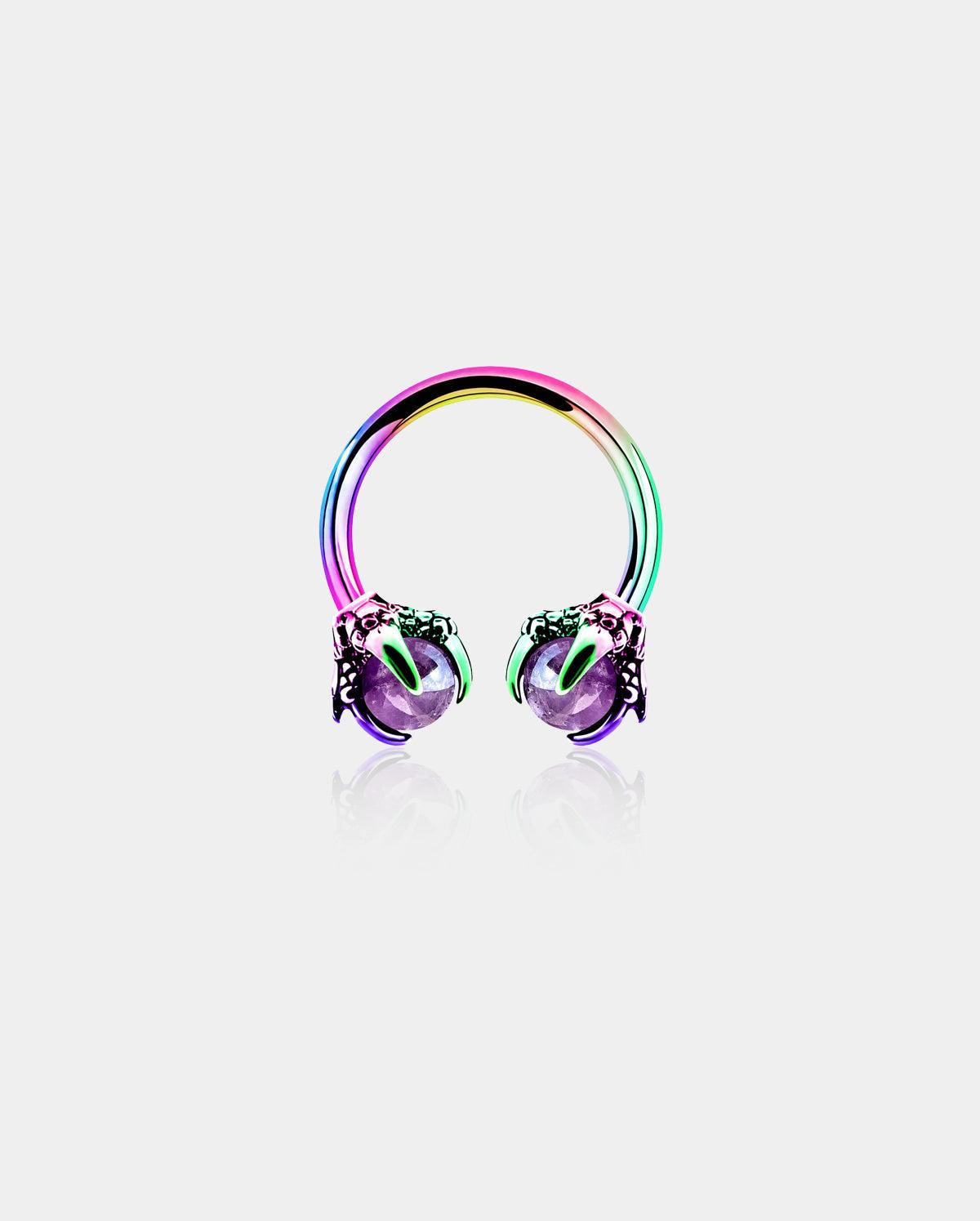 Gem Dragon Septum Ring - Rainbow-Purple