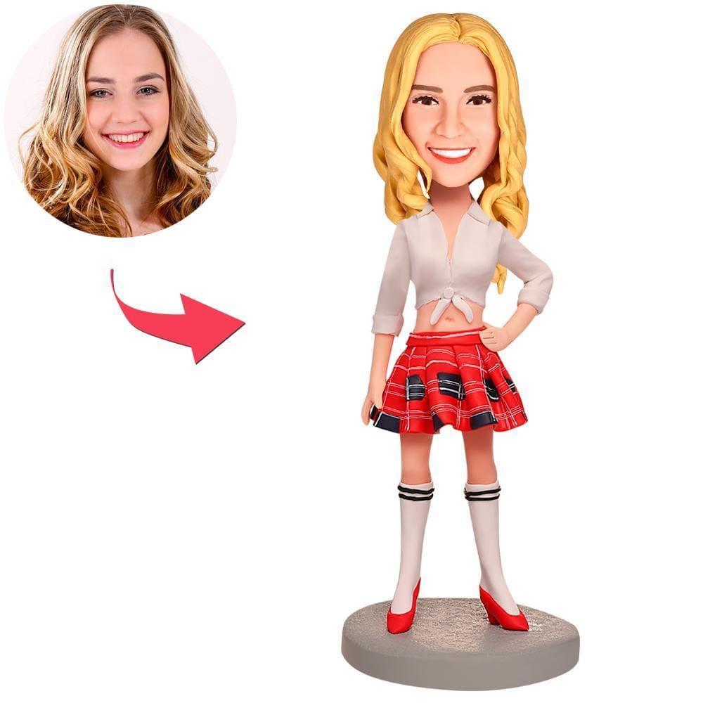 Custom Bobblehead Schoolgirl With Text Christmas Gifts for Friends