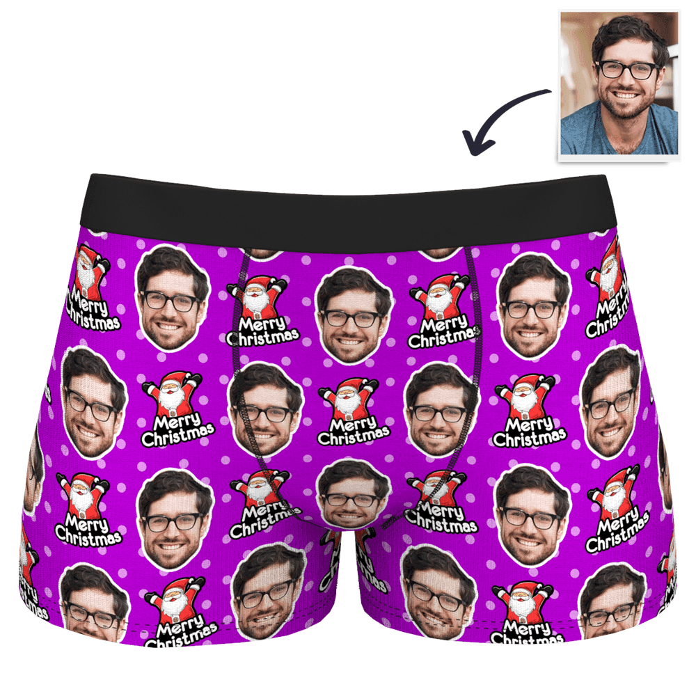 Boxer Brief with Face - Christmas Santa Claus