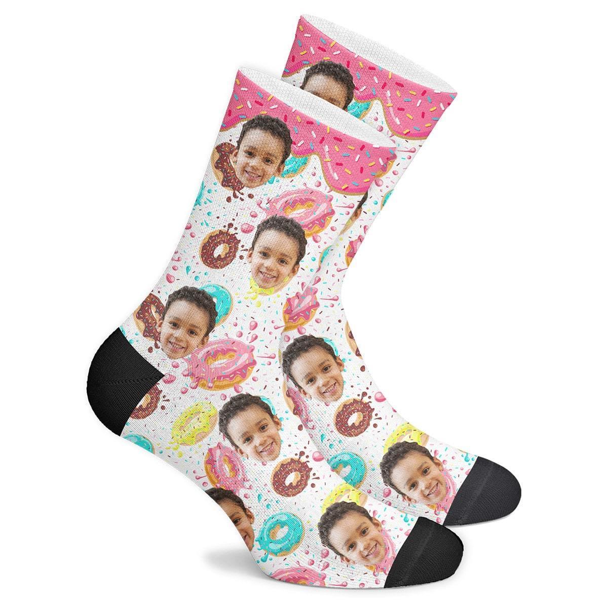 Personalized Gifts For Baby Girl Face Socks with Donut Christmas Gift