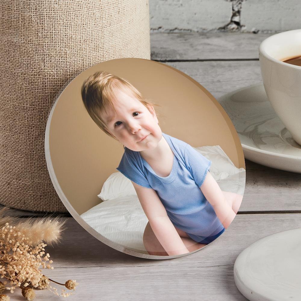 Custom Photo Coaster Gift for Kids - Round