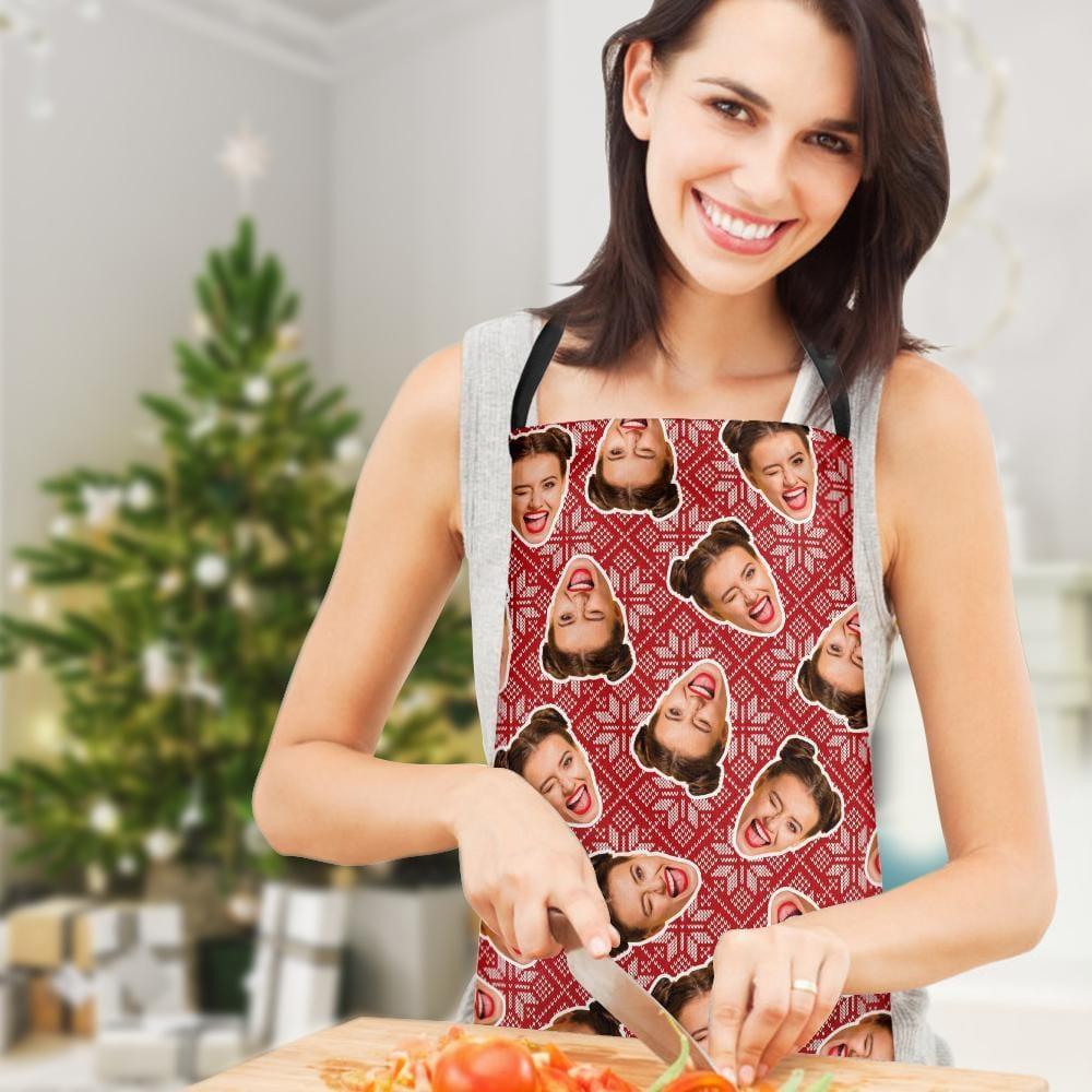 Personalized Christmas Apron with Face Christmas Gifts for Her
