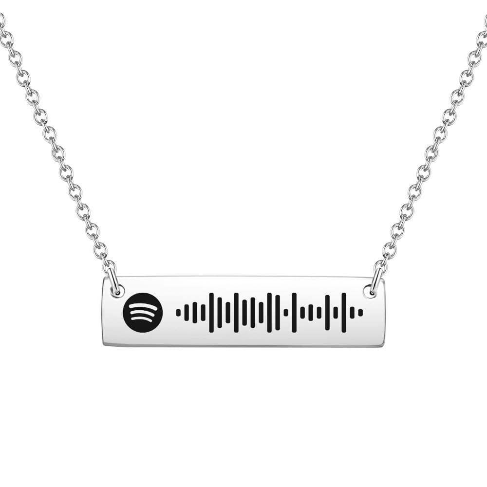 Personalized Bar Necklace Music Code Necklace Valentine's Day Gift