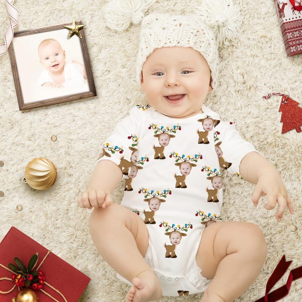 Custom Baby's First Christmas Outfit Elk Pattern Funny Infant christmas gifts