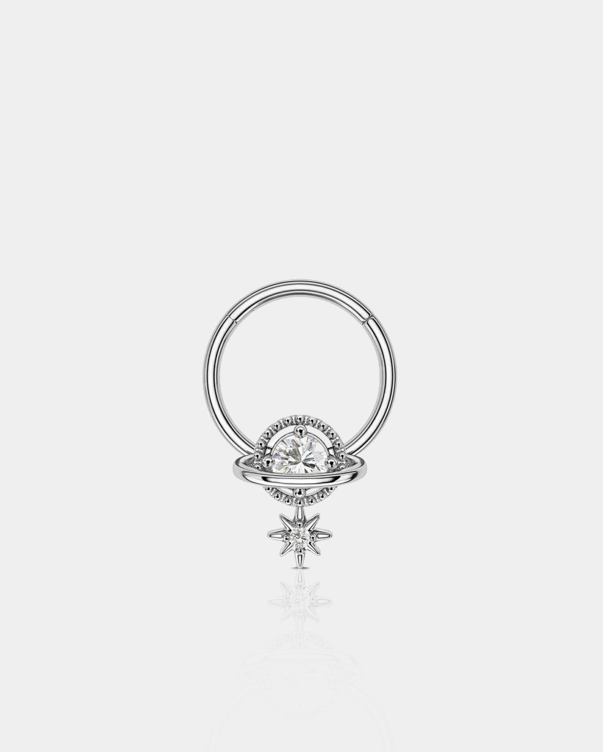 Planet Sun Segment Septum Rings - silver
