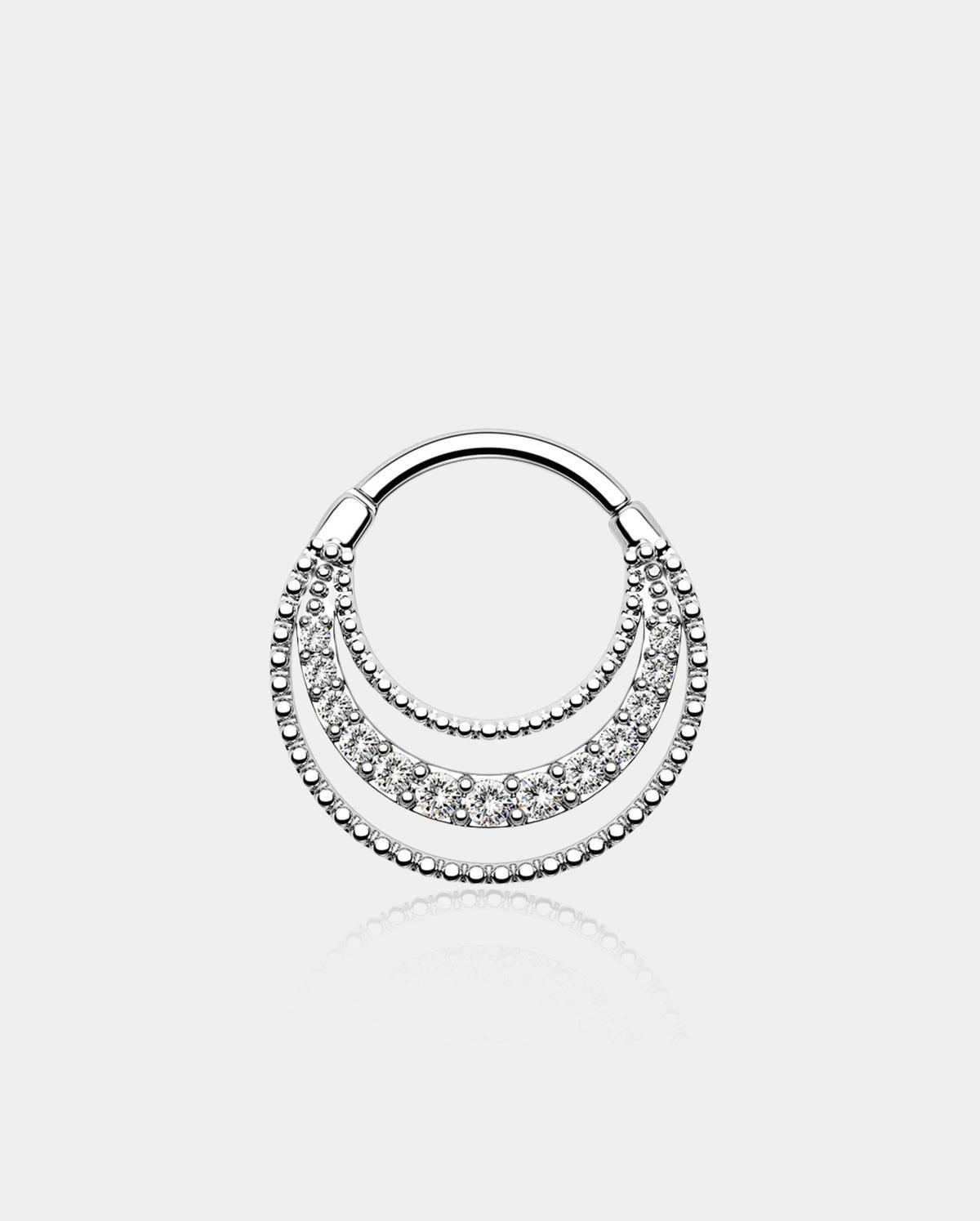 Palace Style Septum Ring Daith Ring - Silver